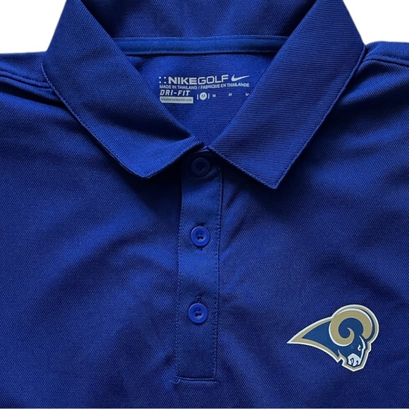 Nike Other - NIKE LOS ANGELES RAMS Mens Medium Polo Shirt Blue Short Sleeve Dri Fit NWT